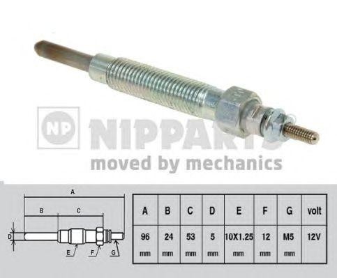 Свеча накаливания J5710300 H B JAKOPARTS NIPPARTS