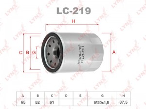 Фильтр масляный двигателя LC-219 LYNXAUTO