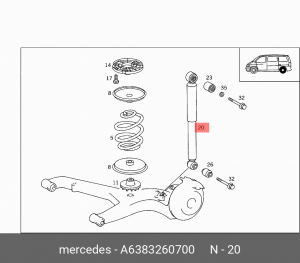 Амортизатор подвески A6383260700 MERCEDES BENZ