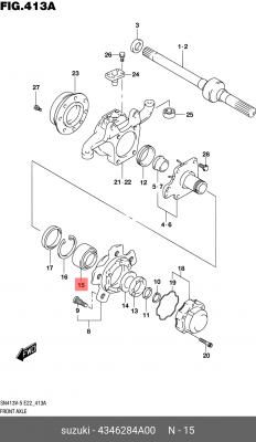 Комплект подшипника ступицы колеса 43462-84A00 SUZUKI