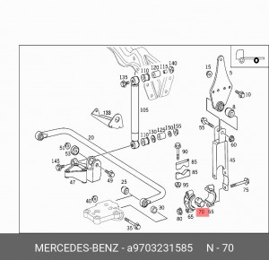 Втулка стабилизатора A 970 323 15 85 MERCEDES BENZ