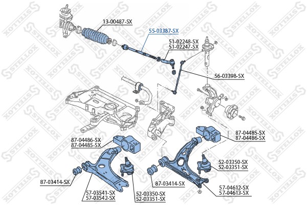 Тяга рулевая 55-03387-SX STELLOX