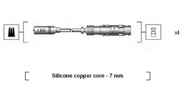 Ккомплект проводов зажигания 941175190760 MAGNETI MARELLI