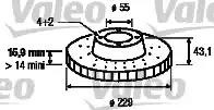Тормозной диск 186874 VALEO PHC