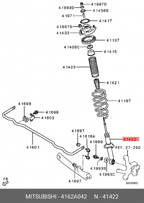 Амортизатор подвески 4162A042 MITSUBISHI