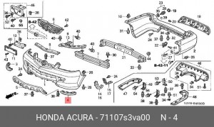 Спойлер - юбка бампера 71107S3VA00 HONDA