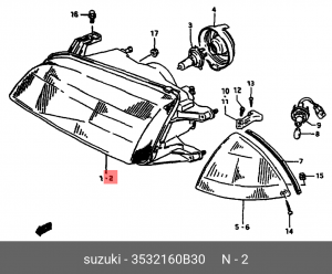 Основная фара 35321-60B30 SUZUKI