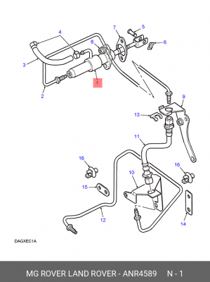 Главный цилиндр, система сцепления ANR4589 LAND ROVER