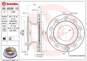 Тормозной диск 09.8526.10 BREMBO