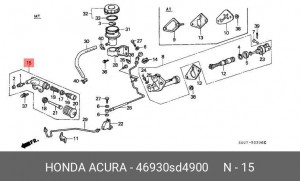 Рабочий цилиндр, система сцепления 46930SD4900 HONDA