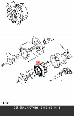 Статор, генератор 8983188 GENERAL MOTORS