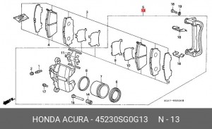 Тормозной суппорт 45230SG0G13 HONDA
