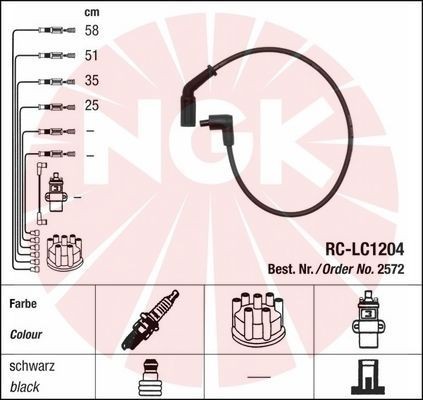 Ккомплект проводов зажигания 2572 NGK NTK