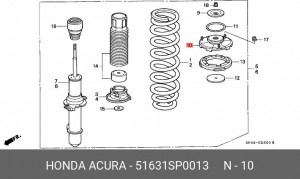 Опора амортизационной стойки 51631SP0013 HONDA