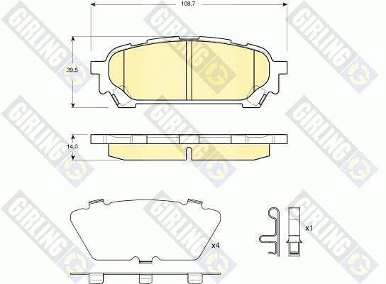 Комплект тормозных колодок, диско 6133959 GIRLING