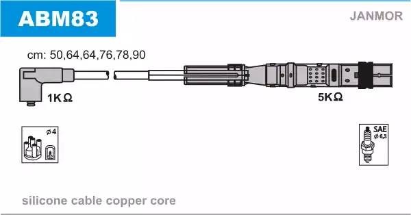 Ккомплект проводов зажигания ABM83 JANMOR