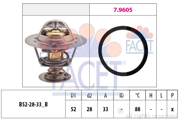 Термостат, охлаждающая жидкость 7.8412 FACET