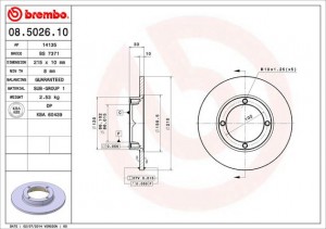 Тормозной диск 08.5026.10 BREMBO