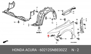 Кронштейн крепления крыла 60212SNBE00ZZ HONDA