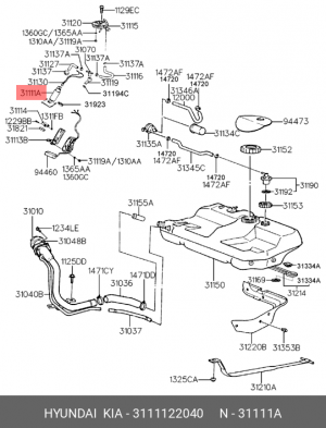 Топливный насос 31111-22040 HYUNDAI KIA