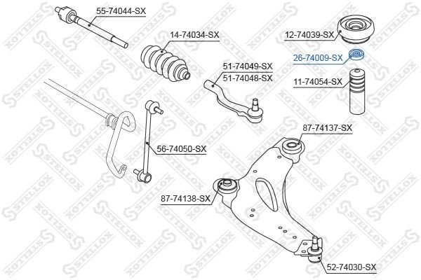 Подшипник опоры амортизатора подвески 26-74009-SX STELLOX