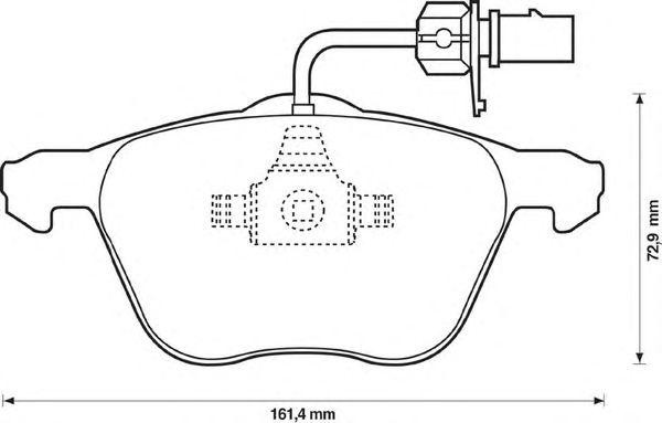 Комплект тормозных колодок, диско 573047B BENDIX JURID