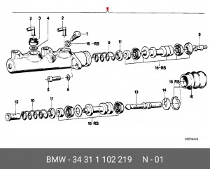 Главный тормозной цилиндр 34 31 1 102 219 BMW