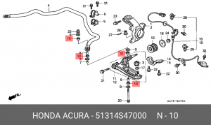 Втулка стойки стабилизатора 51314-S47-000 HONDA