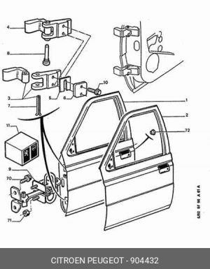 Ось петли двери 9044 32 CITROEN PEUGEOT