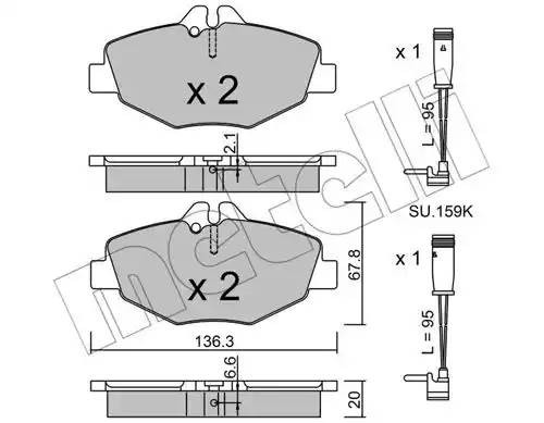 Комплект тормозных колодок, диско 22-0562-0K METELLI