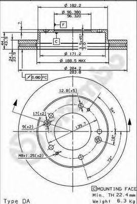 Тормозной диск 09.8546.10 BREMBO