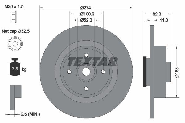 Тормозной диск 92141400 TEXTAR