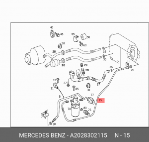 Трубка кондиционера A2028302115 MERCEDES BENZ