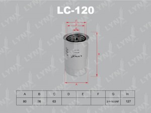 Фильтр масляный двигателя LC-120 LYNXAUTO