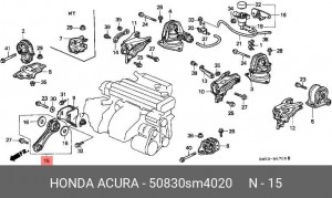 Подушка двигателя 50830-SM4-020 HONDA