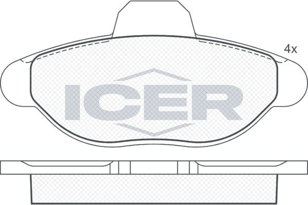 Комплект тормозных колодок, диско 180923 ICER