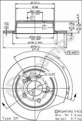 Тормозной диск 08.5178.10 BREMBO