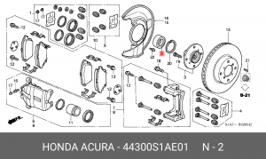 Комплект подшипника ступицы колеса 44300S1AE01 HONDA