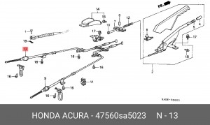 Трос, стояночная тормозная система 47560SA5023 HONDA