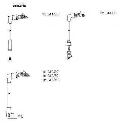Ккомплект проводов зажигания 300316 BREMI