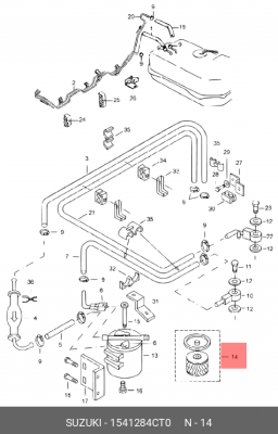 Топливный фильтр 1541284CT0 SUZUKI