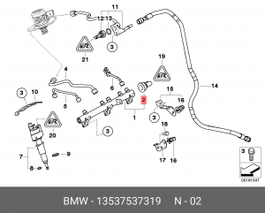 Датчик давления топлива 13 53 7 537 319 BMW