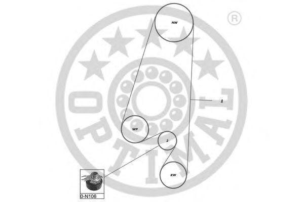 Комплект ремня ГРМ SK-1074 OPTIMAL