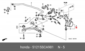Кулак поворотный (комплект) 51215SCA981 HONDA