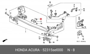 Втулка стабилизатора 52315SEL000 HONDA
