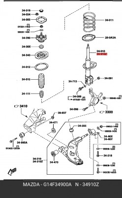 Амортизатор G14F34900A MAZDA
