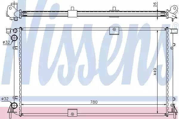Радиатор, охлаждение двигател 63818A NISSENS