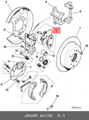 Комплект тормозных колодок, диско JLM1282 JAGUAR