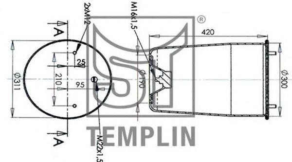Кожух пневматической рессоры 04.060.6006.410 TEMPLIN