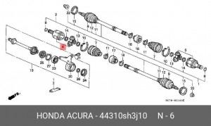 Шарнирный комплект, приводной вал 44310SH3J10 HONDA